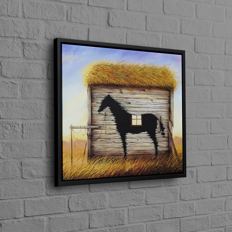 Print on Canvas, Framed Print without Mat, Black, 20 cm H x 20 cm W