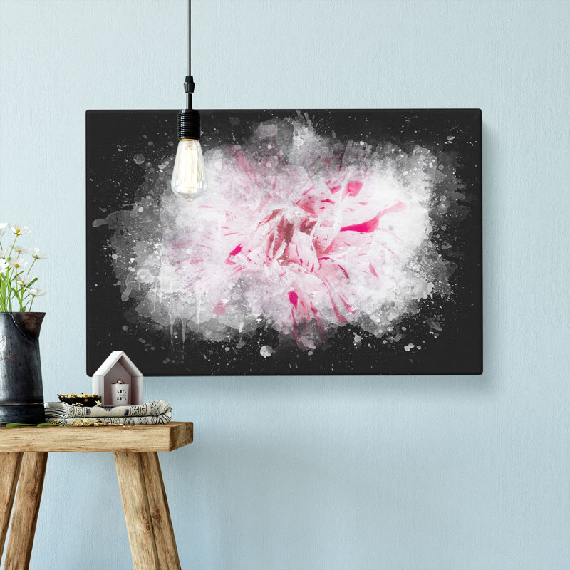 Striking White & Pink Carnation - Wrapped Canvas, 35cm H x 50cm W x 3cm D