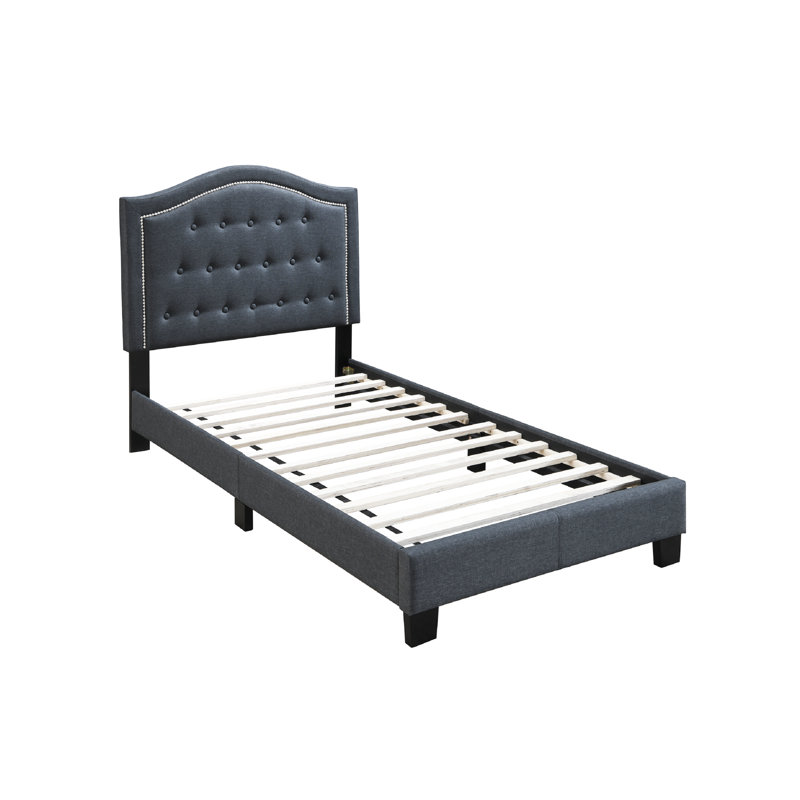 Jaquavian Upholstered Platform Bed, Twin, Charcoal
