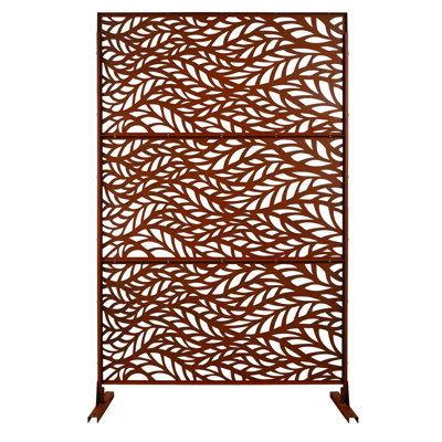 Black Steel Privacy Screen 76" H x 48" W for Indoor and Outdoor Use