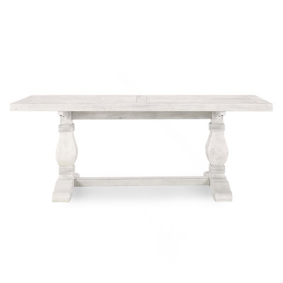 78" Dining Table Distressed Ivory