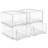 Sorbus Clear Stackable Storage Drawers – 4-Pack Plastic Organizer Bins with Handles  – Large, Medium, Small