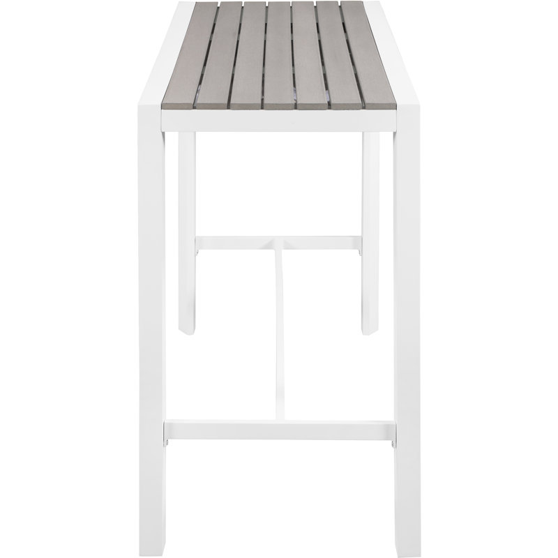 Noland Rectangular Outdoor Bar Table, Light Grey