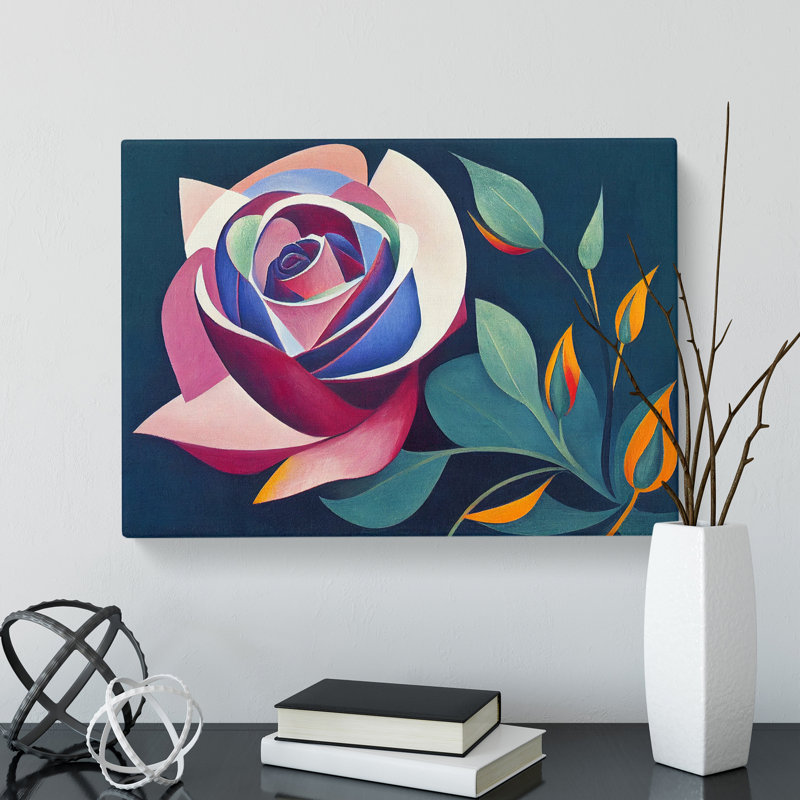 Rose Flower Abstract Vol.3 - Wrapped Canvas, 50cm H x 76cm W x 3cm D