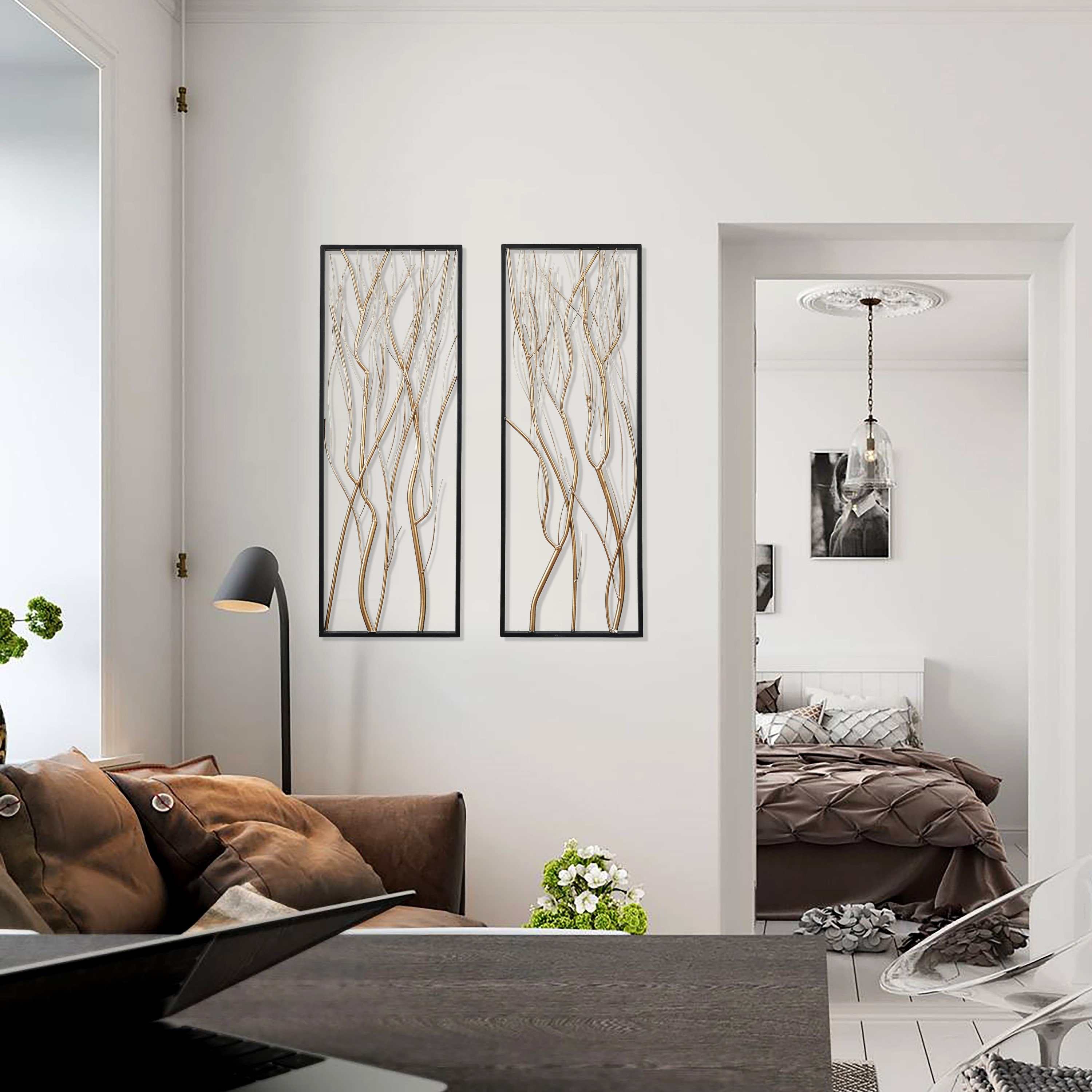 Oliver Gold Metal Branch Wall Decor Set & Reviews Wayfair