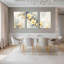 «Elegant Yellow Floral Abstract», reproduction d'art sur toile tendue sur toile (ensemble de 3)-118095944