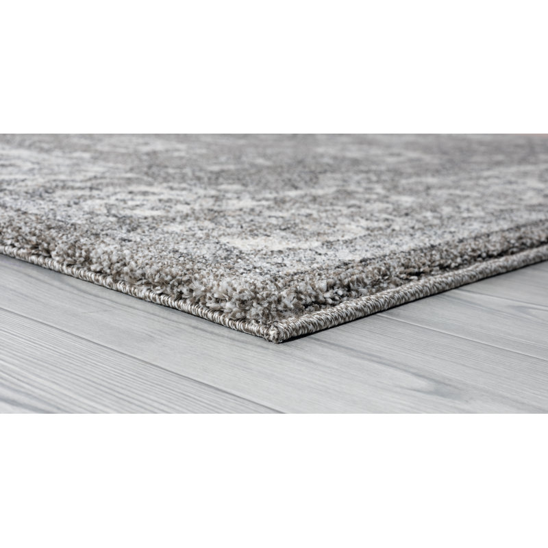Tapis gris rêve abstrait Kinch, Tapis de couloir de 1 pi 10 po x 7 pi 2 po