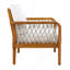 Fauteuil club d'extérieur en bois d'acacia avec corde tissée à la main, finition teck-875366397
