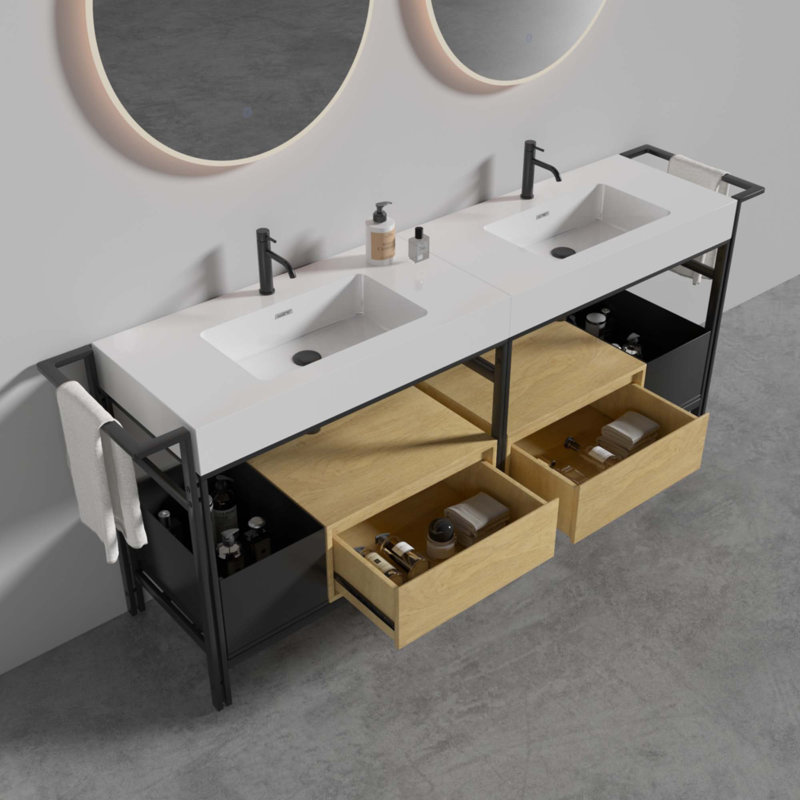 Meuble-lavabo modulaire de style industriel 72 po