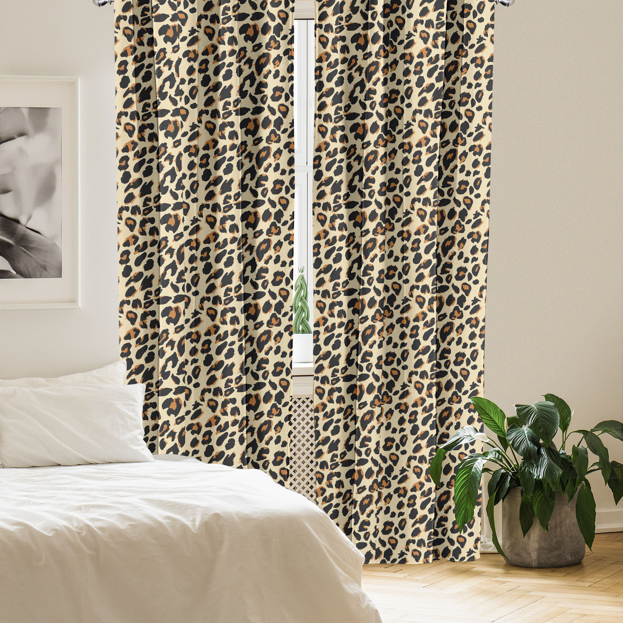East Urban Home Leopard 4-Panel Curtains, Continuing Spots Blemishes ...