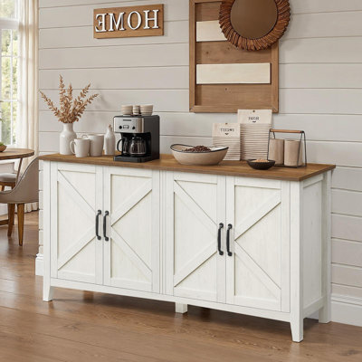 Yvette 59"W Credenza Sideboard, Buffet Storage Cabinet by Wrought Studio