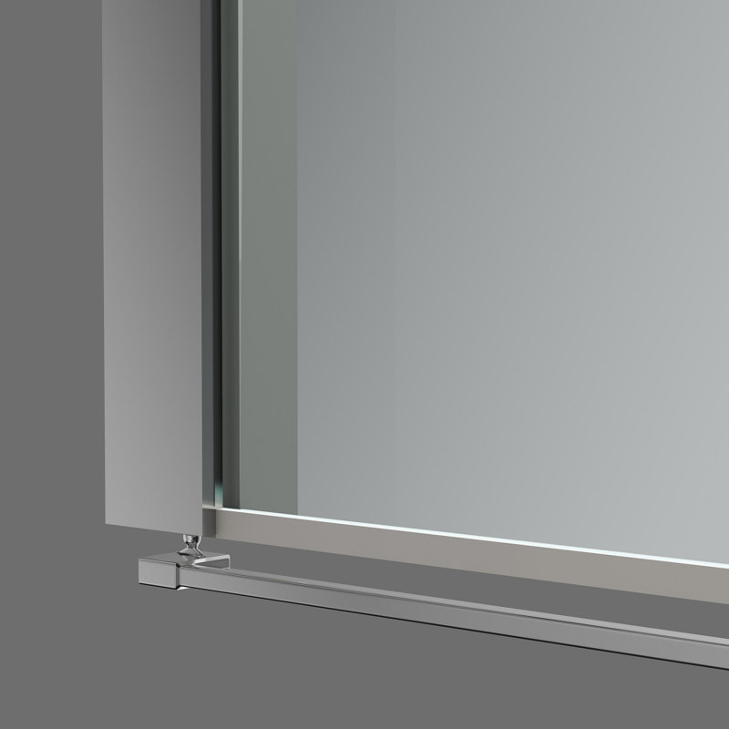 Écran de douche en verre sans cadre 35 po de largeur x 72 po de hauteur avec verre trempé transparent de 1/4 po (6 mm), chrome, porte de douche
