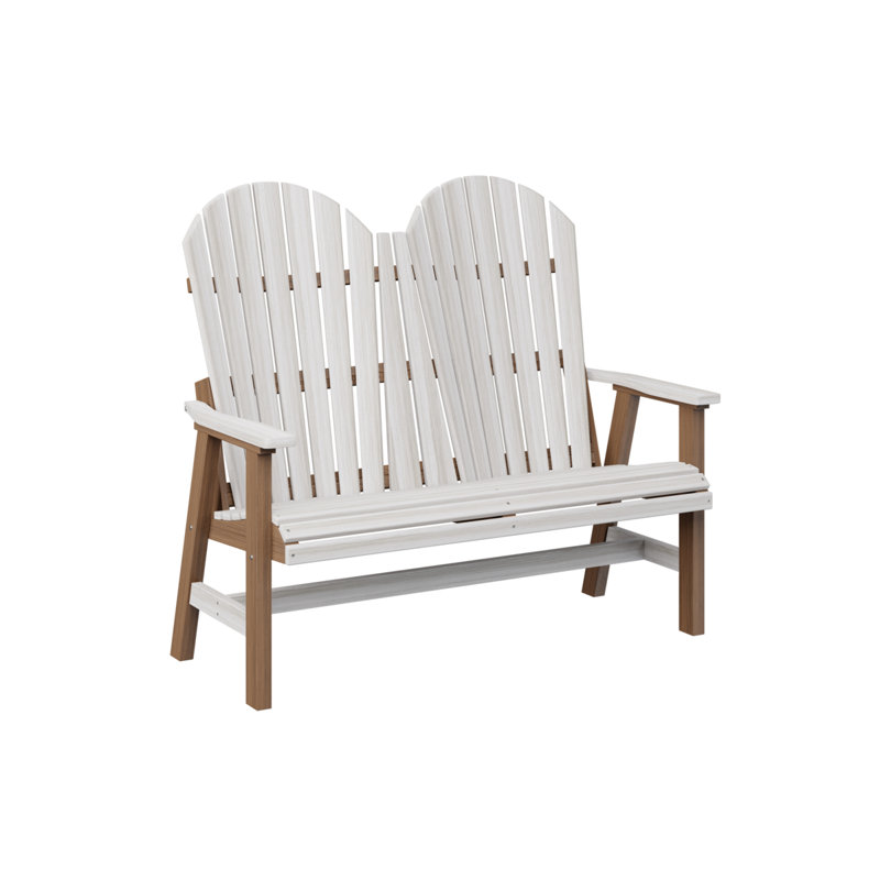 Berlin Gardens Comfo Back Loveseat, Seashell Top/Antique Mahogany Base