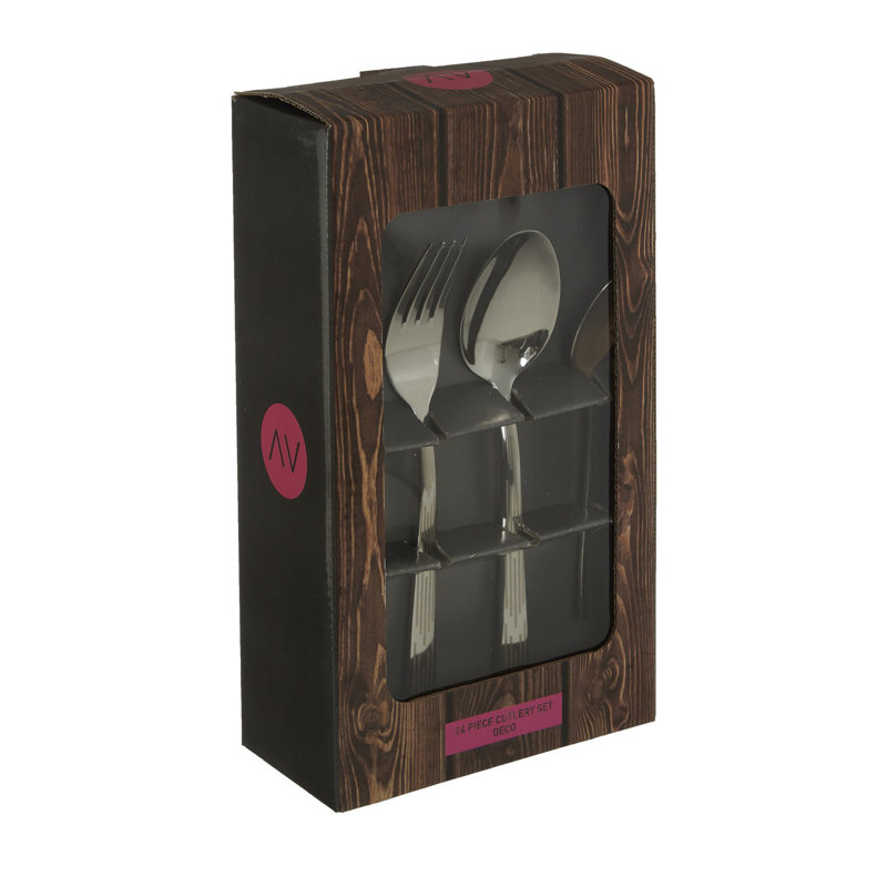 Lantz 24Pc Etched Cutlery Set