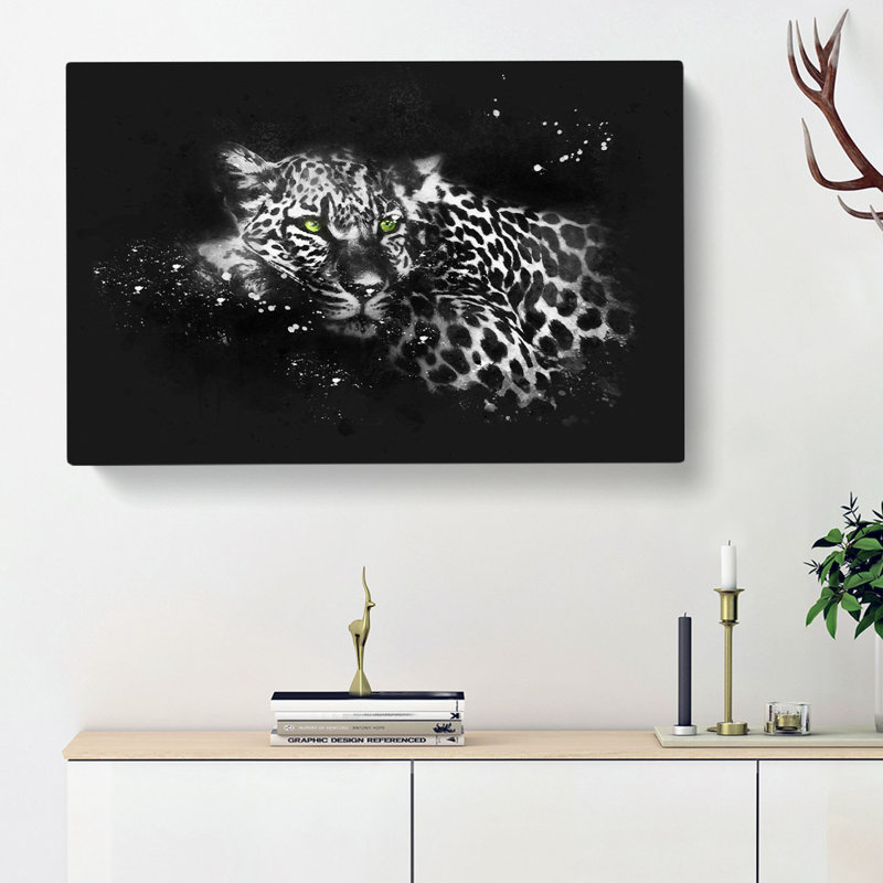 Leopard With Green Eyes High - Wrapped Canvas, 60cm H x 91cm W x 3cm D