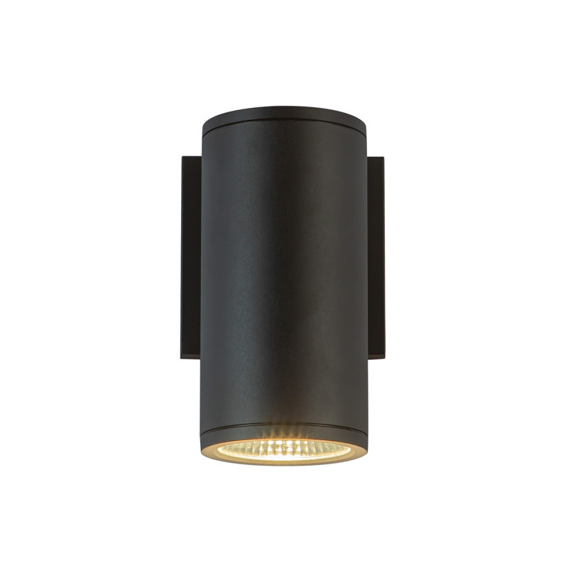 Nordic LED Flush Mounted Sconce, Black, 15 W, 7" H x 4.63" W x 3.38" D