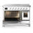Majestic III Series 48 Inch Induction Range with 6 Induction Elements in White (Chrome Trim)-124828918-124828919