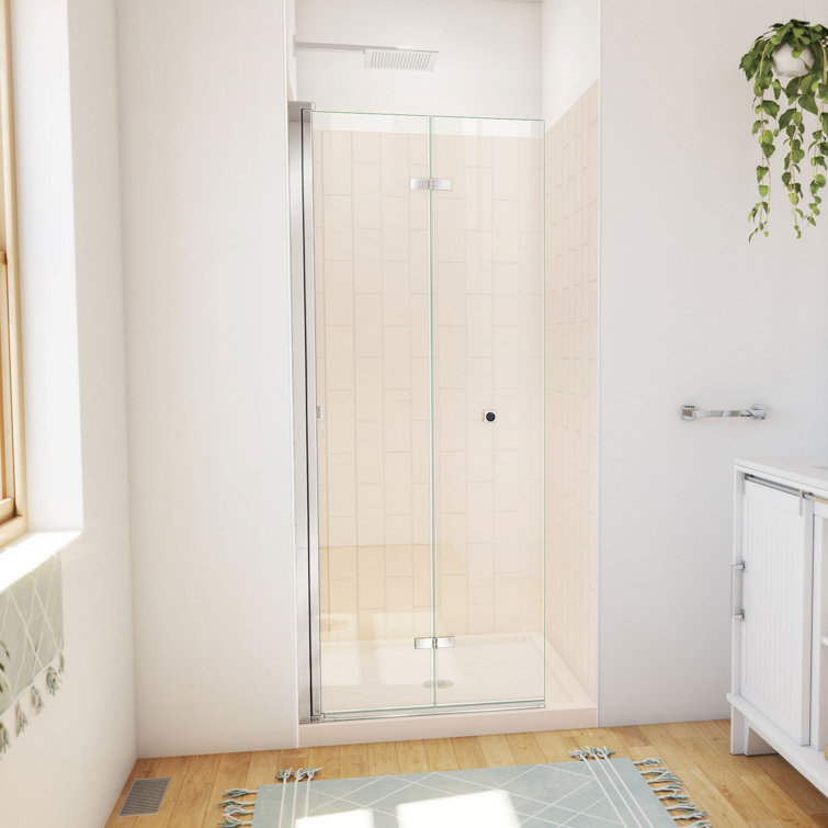 Aqua-Q Fold 32 W X 32 D X 76 H Frameless Square Shower Kit