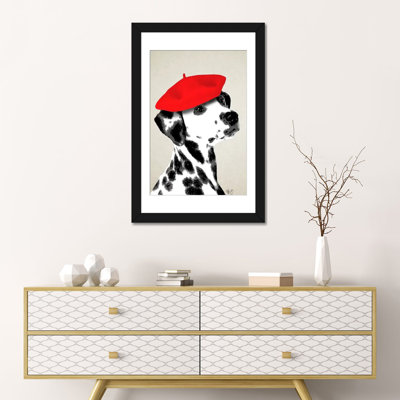 «Dalmatian with Red Beret», impression sur toile