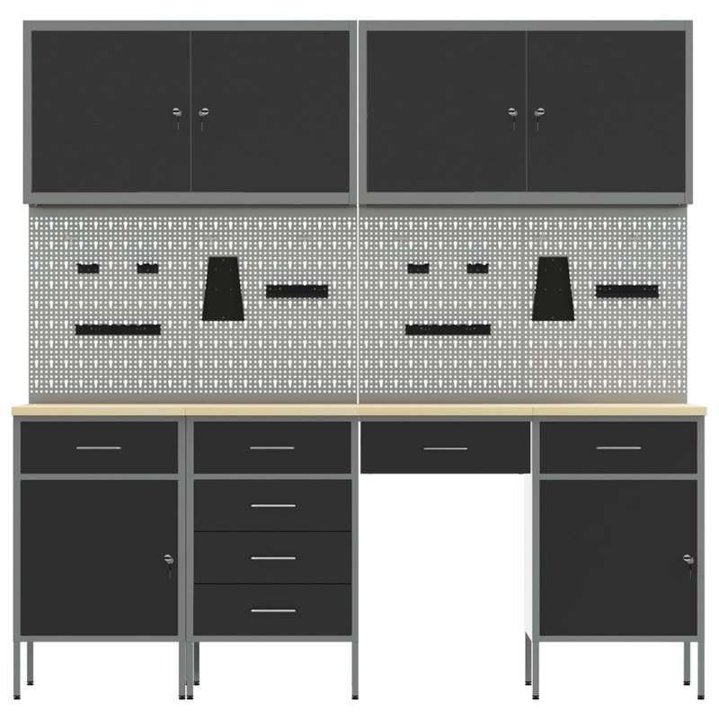 Work Cabinet with Drawer, Black
