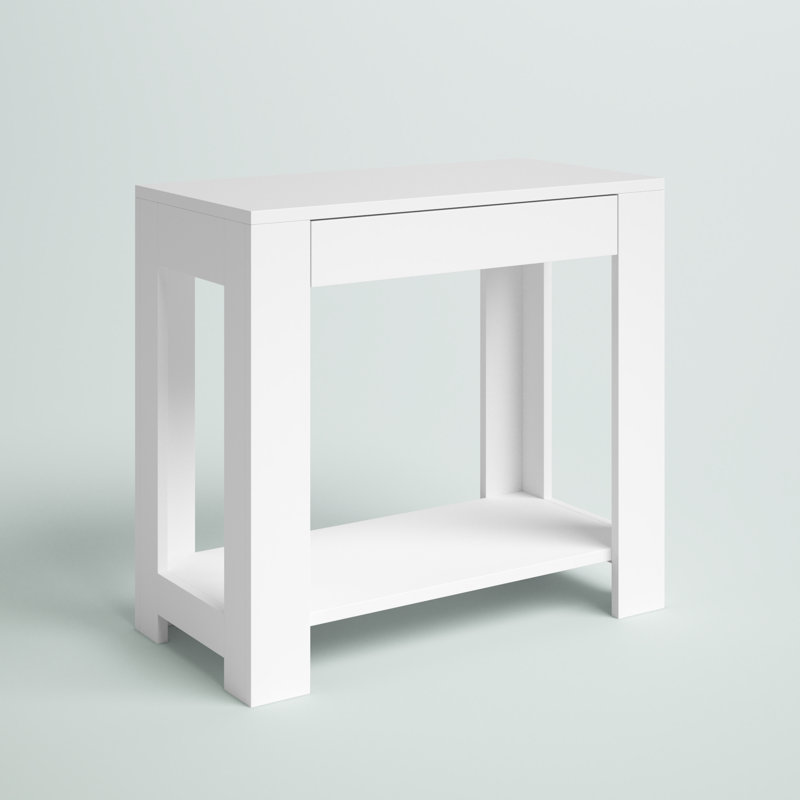 Farrah End Table with Storage, White