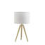 Lampe de table à trépied moderne réglable en laiton / or brillant de 35,5 po à 25,75 po de hauteur pour salon, table de chevet, lampe de chevet pour chambre à coucher, lampe DEL