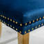 Chaise de salle à manger moderne en bois massif, bleu et chrome (ensemble de 2)-6373578-6373577
