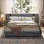 Platform Bed Frame With Wide Headboard, Reading Lamp And Usb Port-1780799504