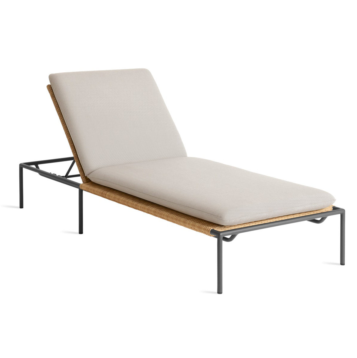 Dog Days 32'' Outdoor Powder Coated Aluminum Chaise Lounge, Sunbrella Linen, Charcoal