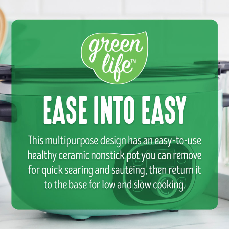 GreenLife Electrics Slow Cooker, Green
