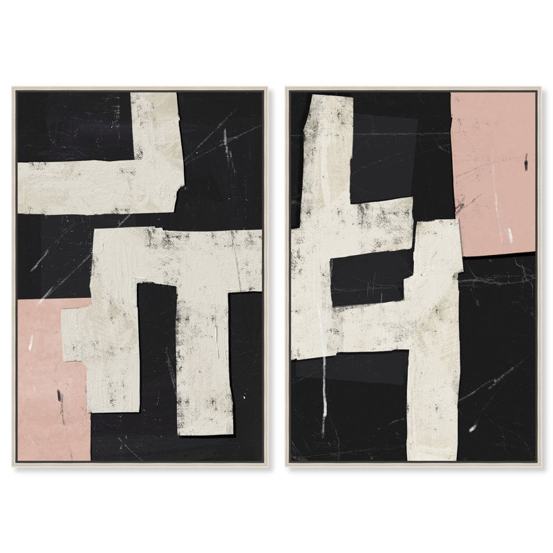 Placed Together Set Set by Oliver Gal, 21"H x 31"W, Silver Floater Frame