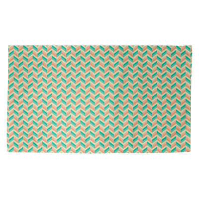 Tapis de zone vert/orange chevrons Avicia