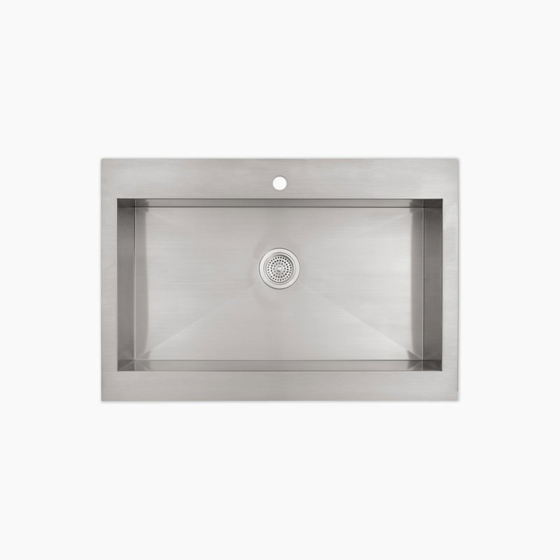 Vault™ 35-3/4" x 24-5/16" x 9-5/16" Top-Mount Single-Bowl Stainless Steel Kitchen Sink, 1 Hole