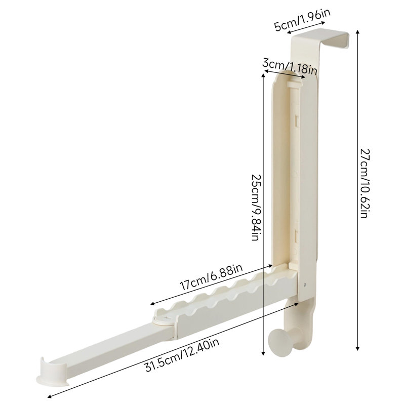 Foldable & Extendable Over-the-Door Rack Hook Hanger