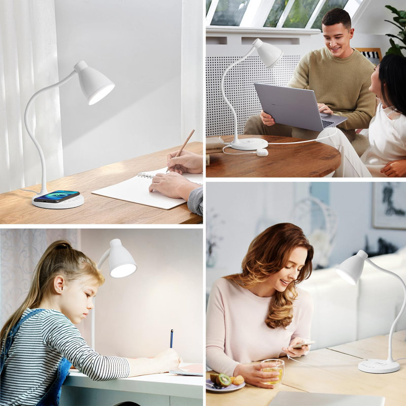 Ileana Iron Desk Lamp, White
