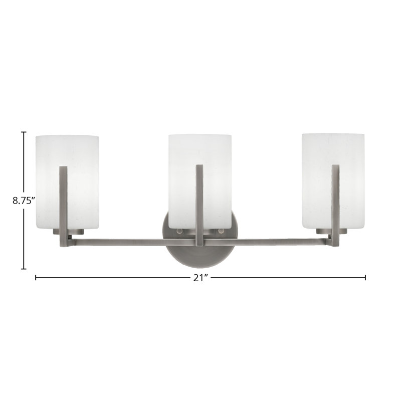 Dayberry 3 Light Bath Bar With 4" Glass, White Muslin Glass, Graphite Gray