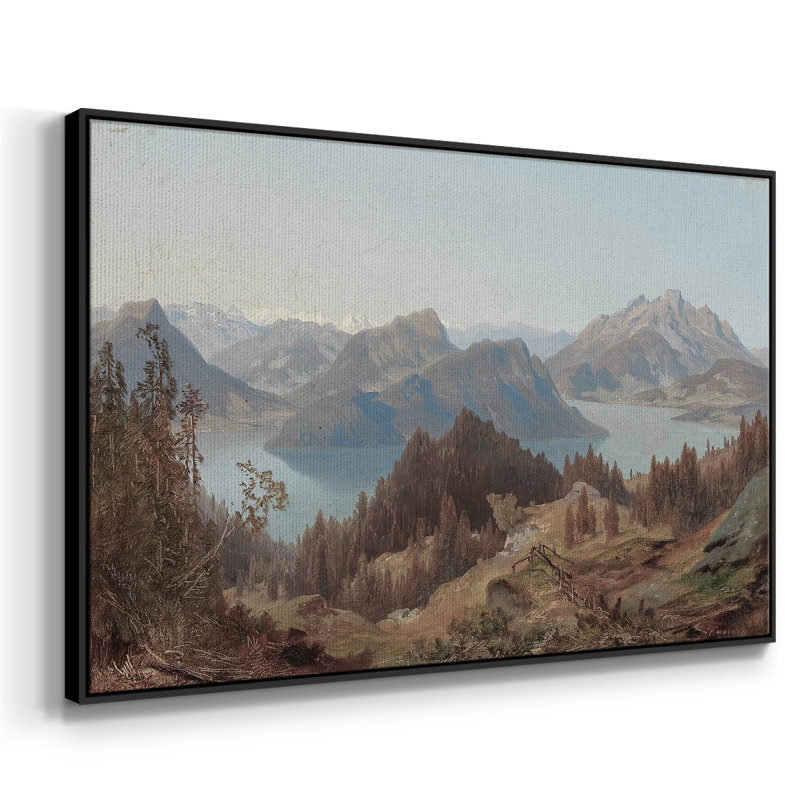 "Vintage Landscape -Dxx" sur toile, Toile avec cadre flottant noir, H 17 po x l 25 po