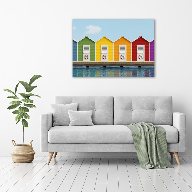 Beach Cabins - Wrapped Canvas Print