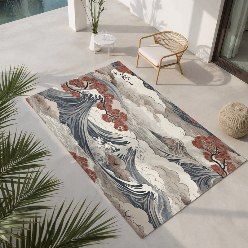 Tapis intérieur et extérieur Petal Vista, Rectangle 1 pi 6 po x 2 pi 6 po