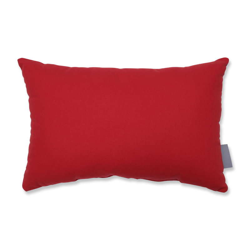 Red and White Embroidered Christmas Lumbar Pillow