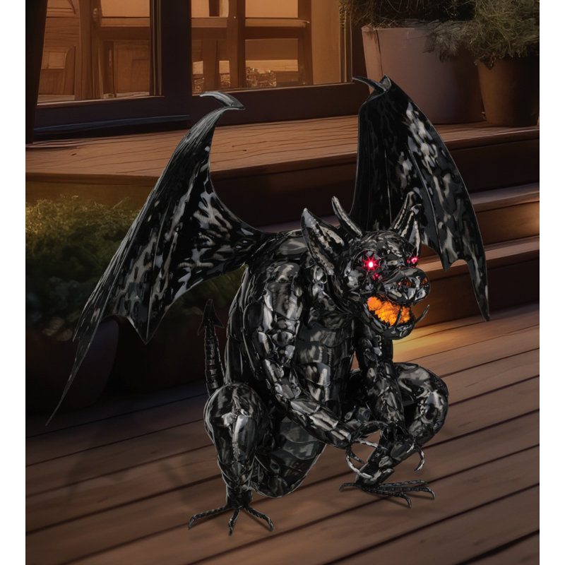 Scotia 22 Inch Solar Powered Accent Metal and Acrylic and Solar Solar Powered Garden Accent Standard - Gargoyle
