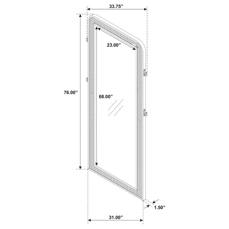Beige Sand Wash Wood Full Length Freestanding Mirror