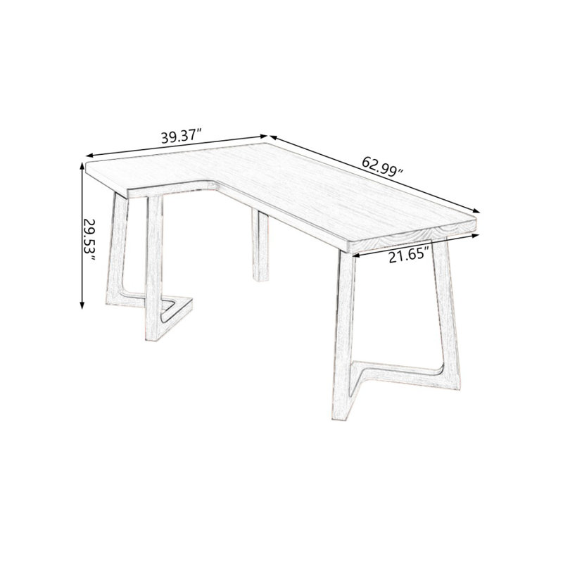 Nut-Brown Rectangular Solid Wood Desk | Stylish & Durable
