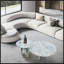 Ensemble de tables basses bleu gris et marbre naturel-49673866-49673867