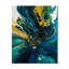 Horloge murale abstraite bleu sarcelle et jaune-1398608861