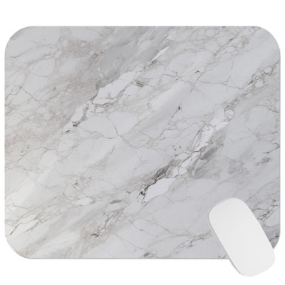 Abstract Gray Geode Marble Symphony XI Modern Gaming Cute Office Laptop Desk Pad Gift Mat Square Rectangle Non-Slip Mousepad