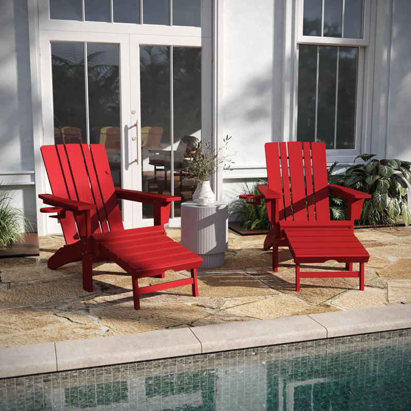 Chaise Adirondack en plastique, Rouge