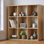 Étagère de rangement à 9 cubes, cloison de rangement pour la maison avec dossier, bibliothèque de rangement de 11 pouces, chêne naturel 