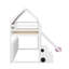 Lit mezzanine simple en bois avec tente-1054561666
