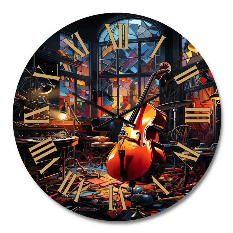 Horloge murale Music Jazz Fusion Vibrant, Médium